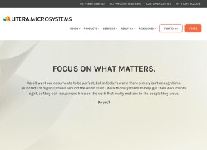How litera.com looks like on a tablet such as an iPad.