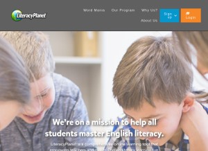How literacyplanet.com looks like on a tablet such as an iPad.