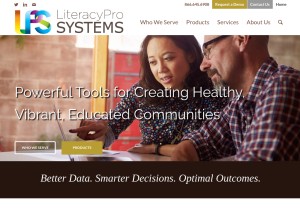 How literacypro.com looks like on a tablet such as an iPad.