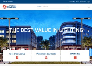 How lithonia.com looks like on a tablet such as an iPad.
