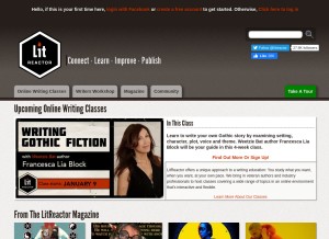 How litreactor.com looks like on a tablet such as an iPad.