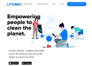 How litterati.org looks like on a tablet such as an iPad.