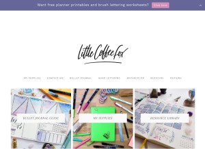 How littlecoffeefox.com looks like on a tablet such as an iPad.