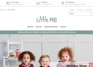How littleme.com looks like on a tablet such as an iPad.
