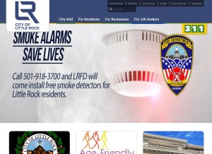 How littlerock.gov looks like on a tablet such as an iPad.