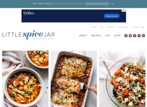 How littlespicejar.com looks like on a tablet such as an iPad.