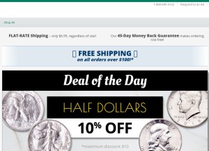 How littletoncoin.com looks like on a tablet such as an iPad.