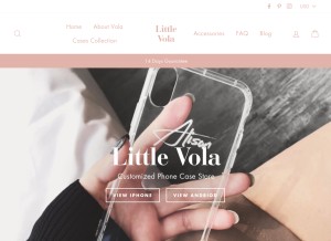 How littlevola.com looks like on a tablet such as an iPad.