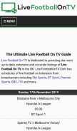 How live-footballontv.com looks like on a mobile device such as an iPhone.