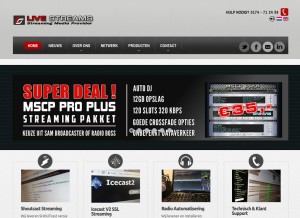 How live-streams.nl looks like on a tablet such as an iPad.