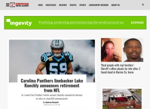 How live5news.com looks like on a tablet such as an iPad.