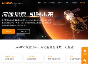 How live800.com looks like on a tablet such as an iPad.