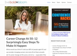 How liveboldandbloom.com looks like on a tablet such as an iPad.