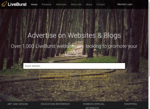How liveburst.com looks like on a tablet such as an iPad.