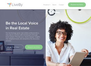 How liveby.com looks like on a tablet such as an iPad.