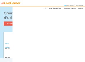 How livecareer.fr looks like on a tablet such as an iPad.