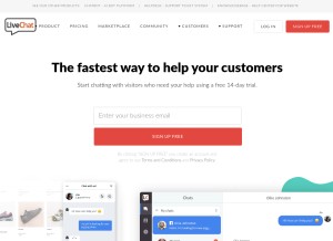 How livechatinc.com looks like on a tablet such as an iPad.