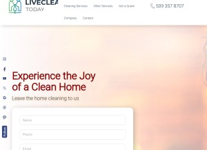 How livecleantoday.com looks like on a tablet such as an iPad.