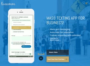 How livecomm.com looks like on a tablet such as an iPad.