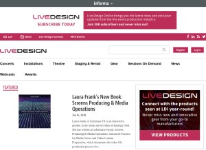 How livedesignonline.com looks like on a tablet such as an iPad.