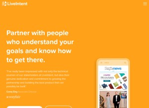 How liveintent.com looks like on a tablet such as an iPad.