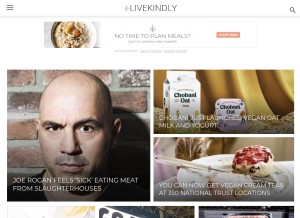 How livekindly.co looks like on a tablet such as an iPad.