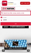How livenation.com looks like on a mobile device such as an iPhone.