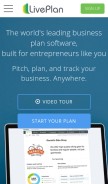 How liveplan.com looks like on a mobile device such as an iPhone.
