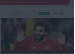 How liverpool.com looks like on a tablet such as an iPad.