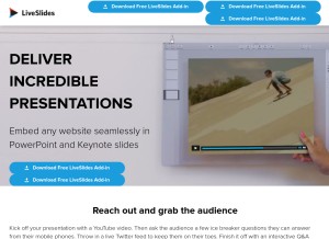 How liveslides.com looks like on a tablet such as an iPad.