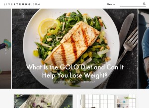 How livestrong.com looks like on a tablet such as an iPad.