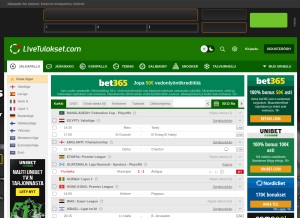 How livetulokset.com looks like on a tablet such as an iPad.
