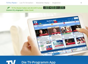 How livetvgmbh.de looks like on a tablet such as an iPad.