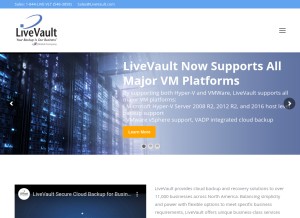 How livevault.com looks like on a tablet such as an iPad.