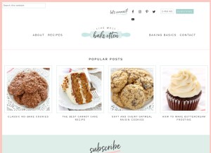 How livewellbakeoften.com looks like on a tablet such as an iPad.