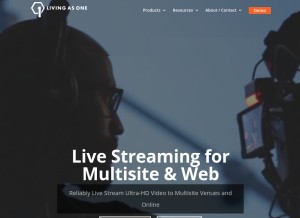 How livingasone.com looks like on a tablet such as an iPad.