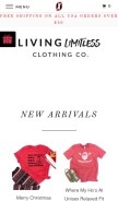 How livinglimitlessclothing.com looks like on a mobile device such as an iPhone.