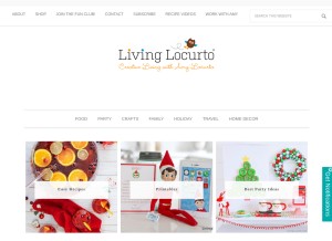 How livinglocurto.com looks like on a tablet such as an iPad.