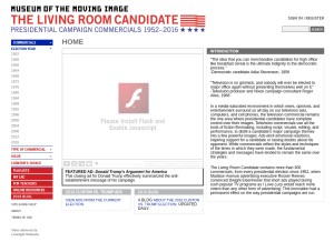 How livingroomcandidate.org looks like on a tablet such as an iPad.