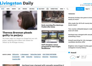 How livingstondaily.com looks like on a tablet such as an iPad.