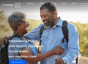 How livongo.com looks like on a tablet such as an iPad.