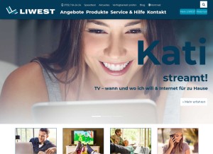 How liwest.at looks like on a tablet such as an iPad.