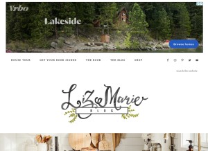 How lizmarieblog.com looks like on a tablet such as an iPad.