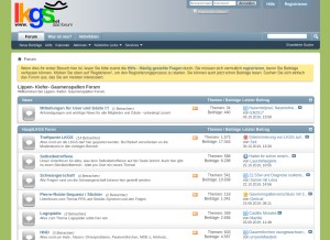 How lkgs.net looks like on a tablet such as an iPad.