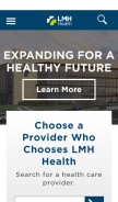 How lmh.org looks like on a mobile device such as an iPhone.