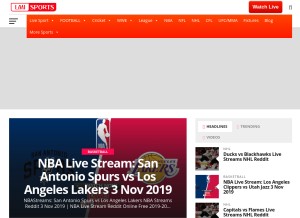 How lmisports.net looks like on a tablet such as an iPad.