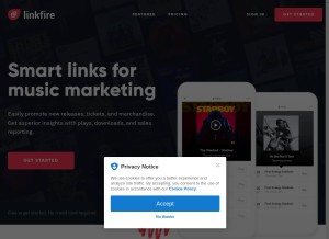 How lnk.to looks like on a tablet such as an iPad.