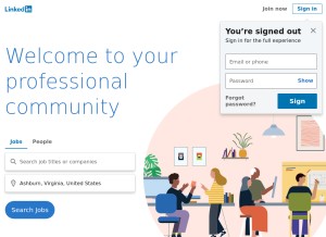 How lnkd.in looks like on a tablet such as an iPad.