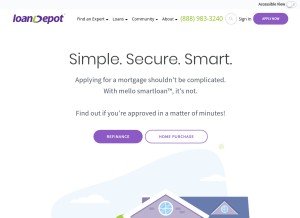 How loandepot.com looks like on a tablet such as an iPad.