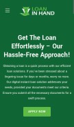 How loaninhand.com looks like on a mobile device such as an iPhone.